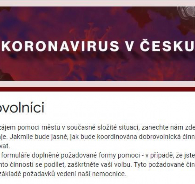 Registrace dobrovolníků v Prostějově
